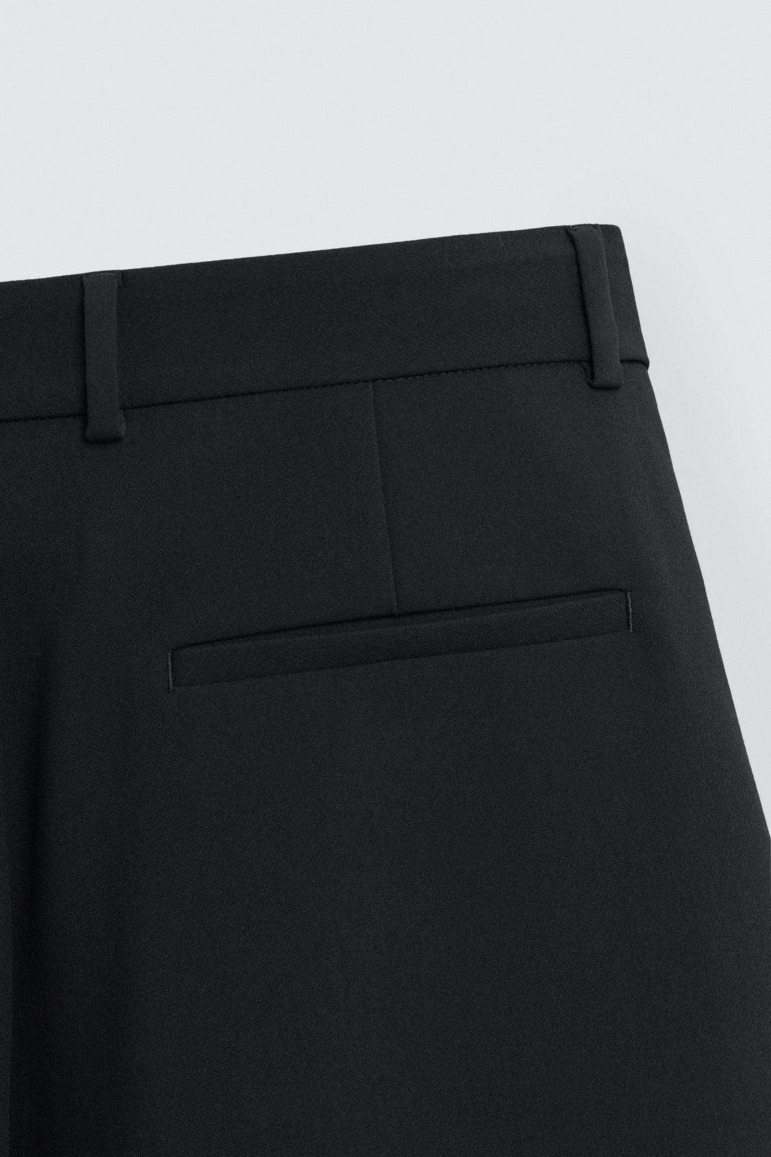 ZARA RELAXED FIT PLEATED TROUSER _ BLACK