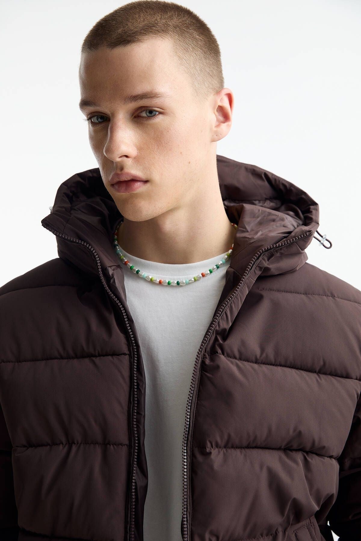 Pull&Bear puffer jacket with hood
