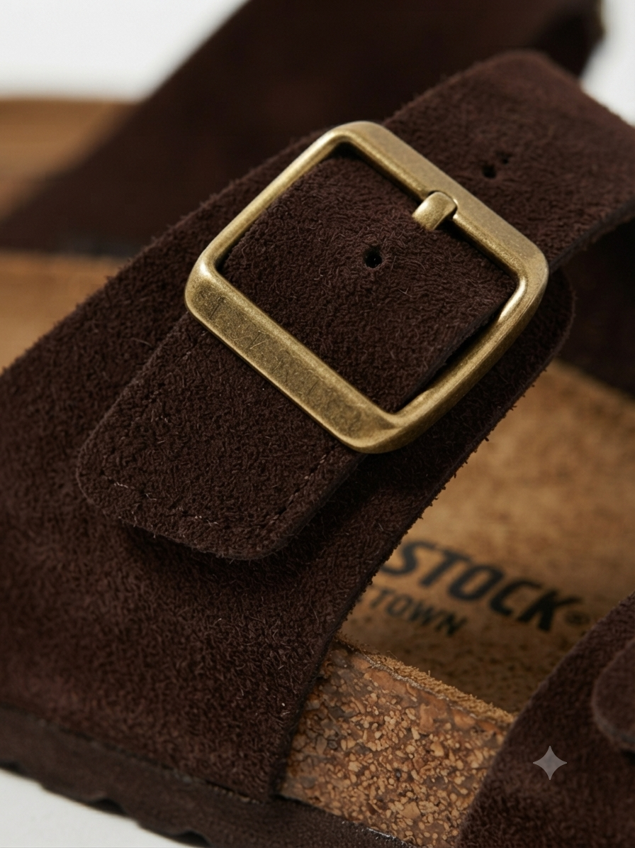 TWO STRAPS SLIPPER BROWN