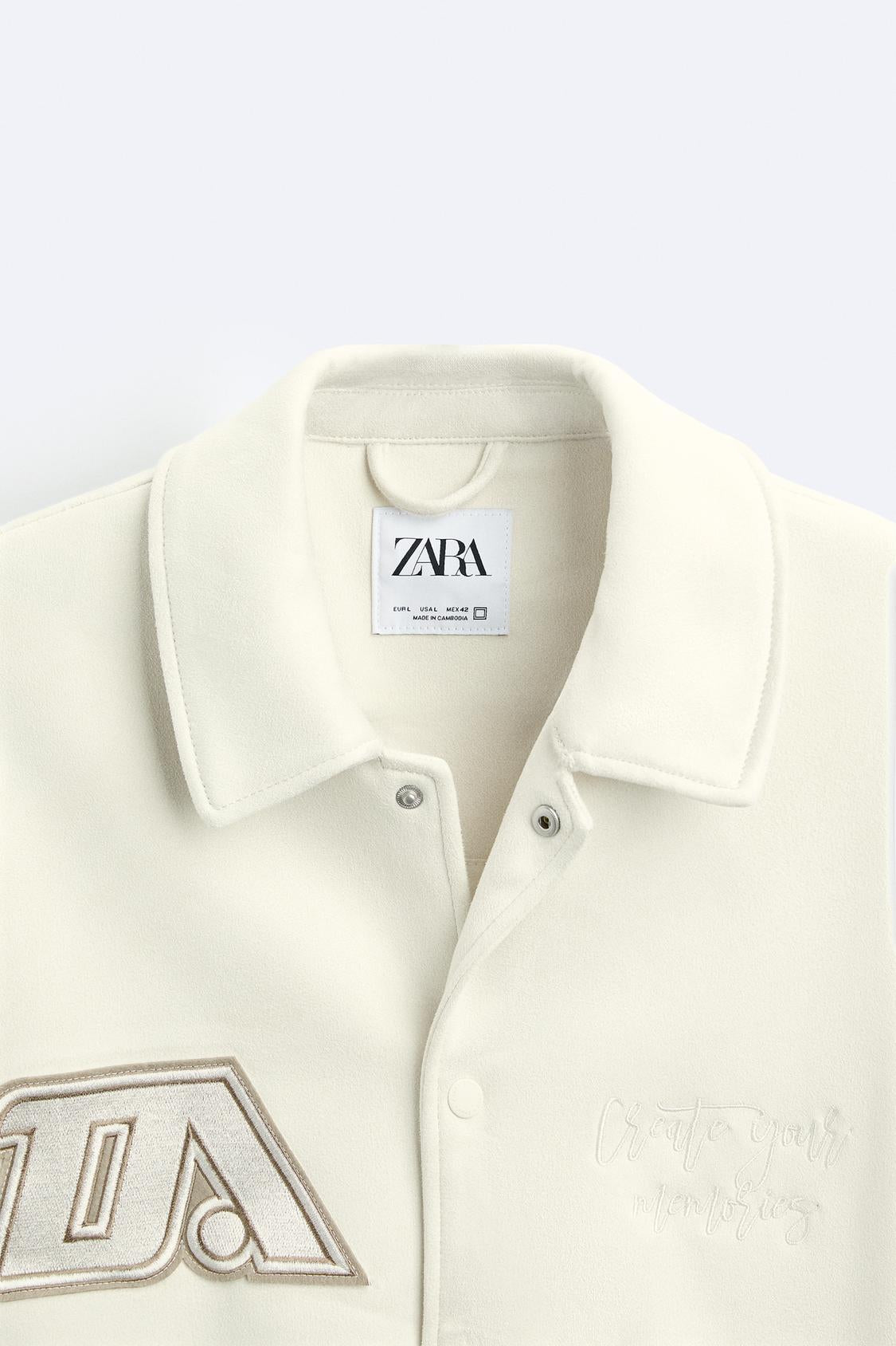 QUROQLI SUNʼIY ZAMSH ZARA JAKET