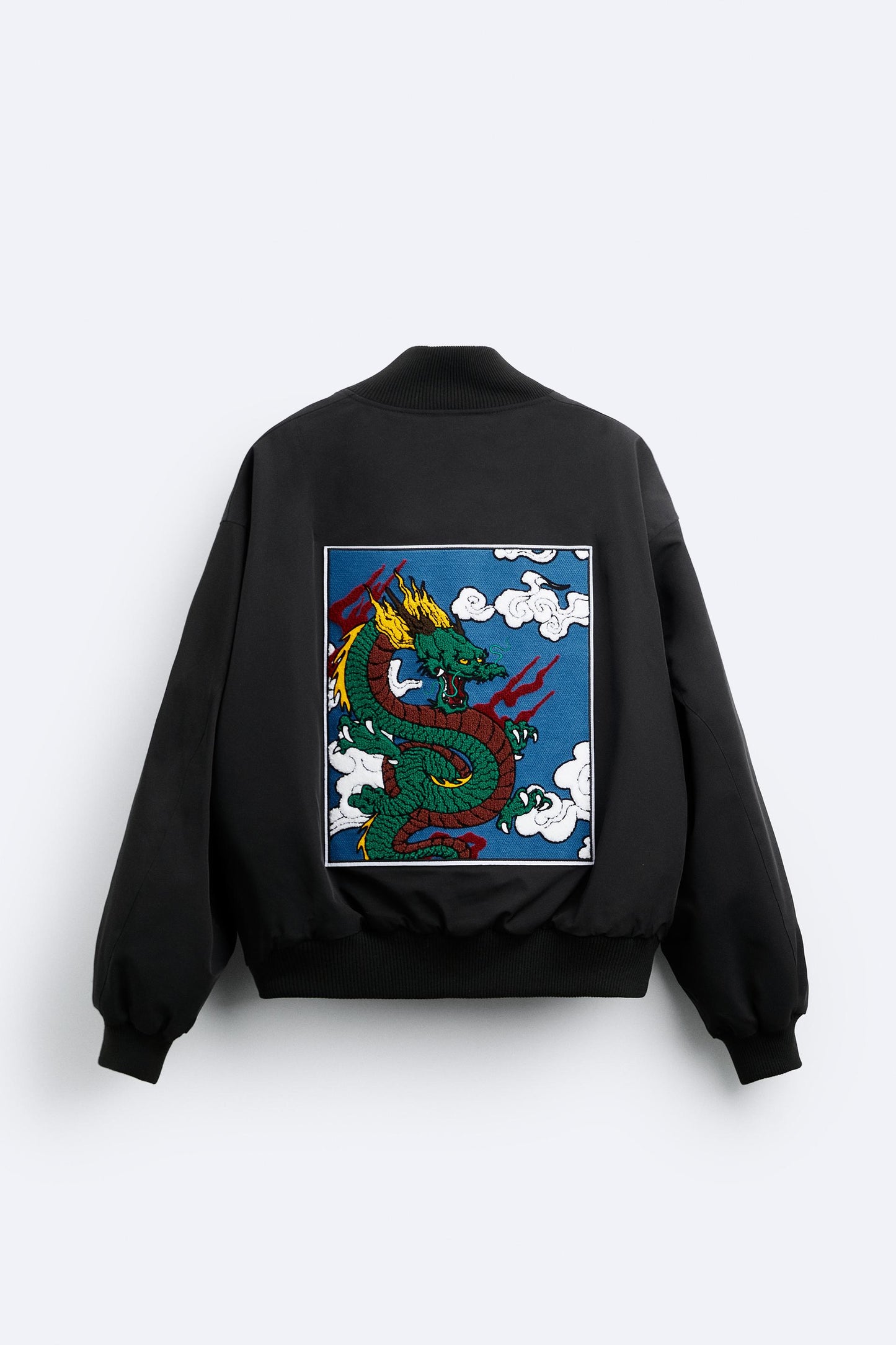 ZARA BOMBER JACKET WITH DRAGON PATCH