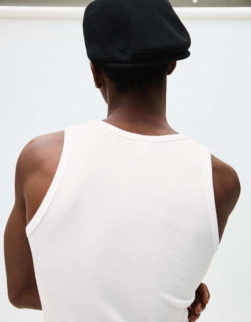 BERSHKA TANK TOP - white