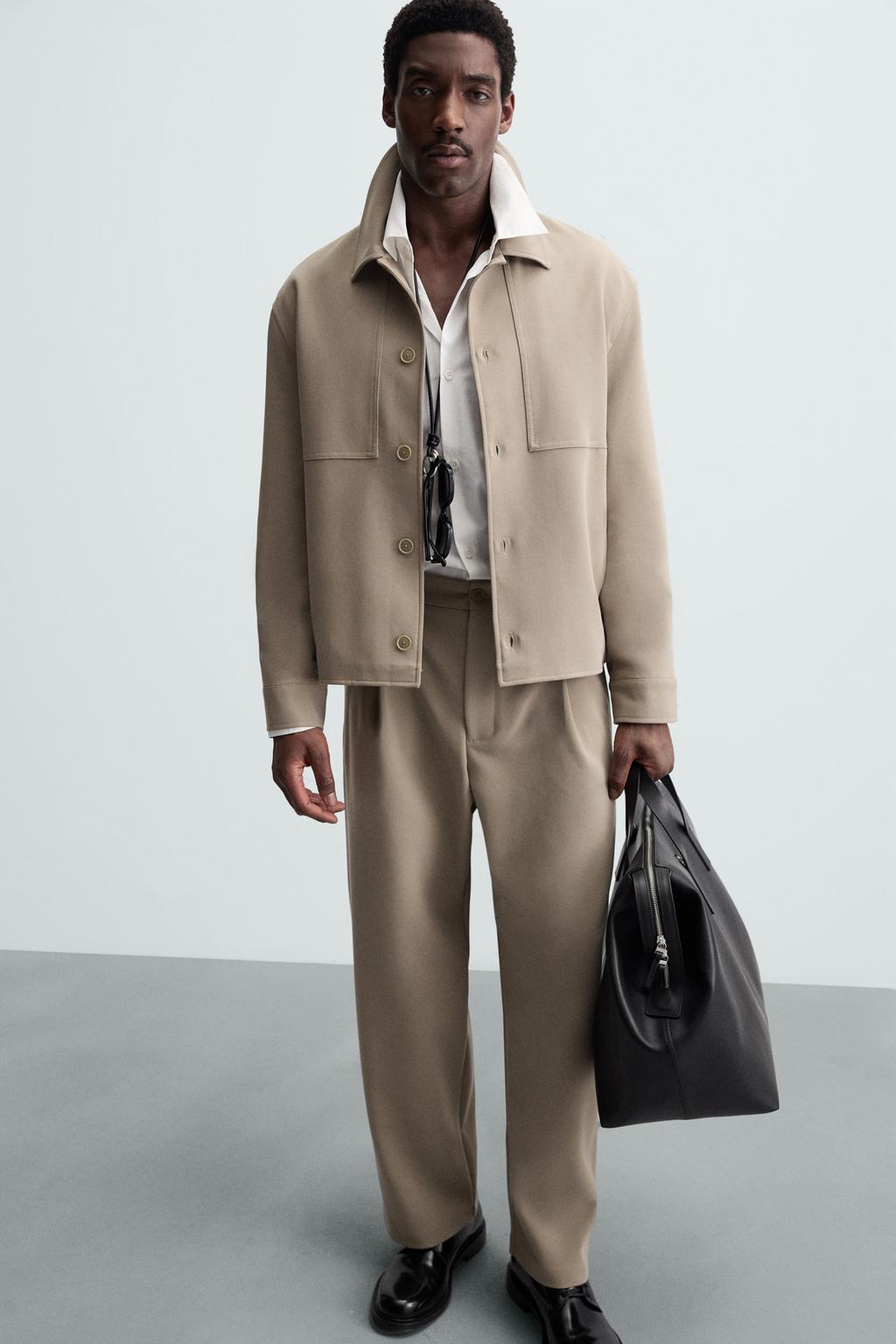 ZARA RELAXED FIT SUIT _ BIEGE