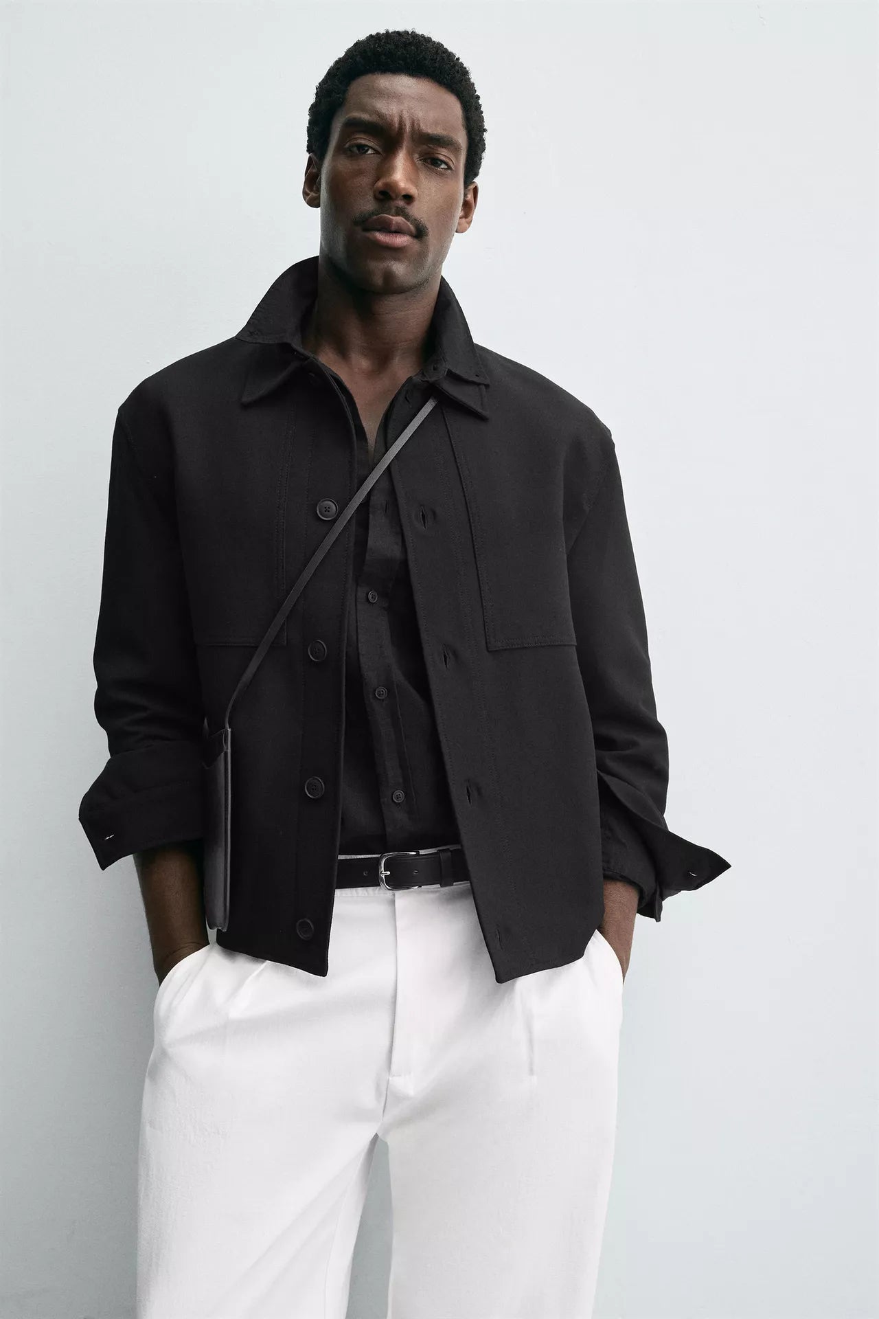 ZARA BOXY FIT OVERSHIRT_BLACK