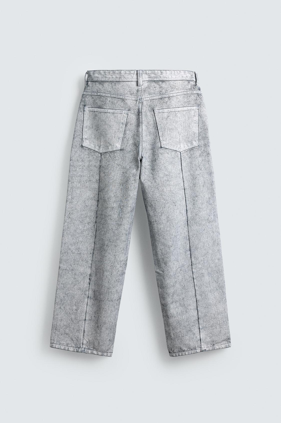 ZARA WAXED FINISH BAGGY FIT JEANS