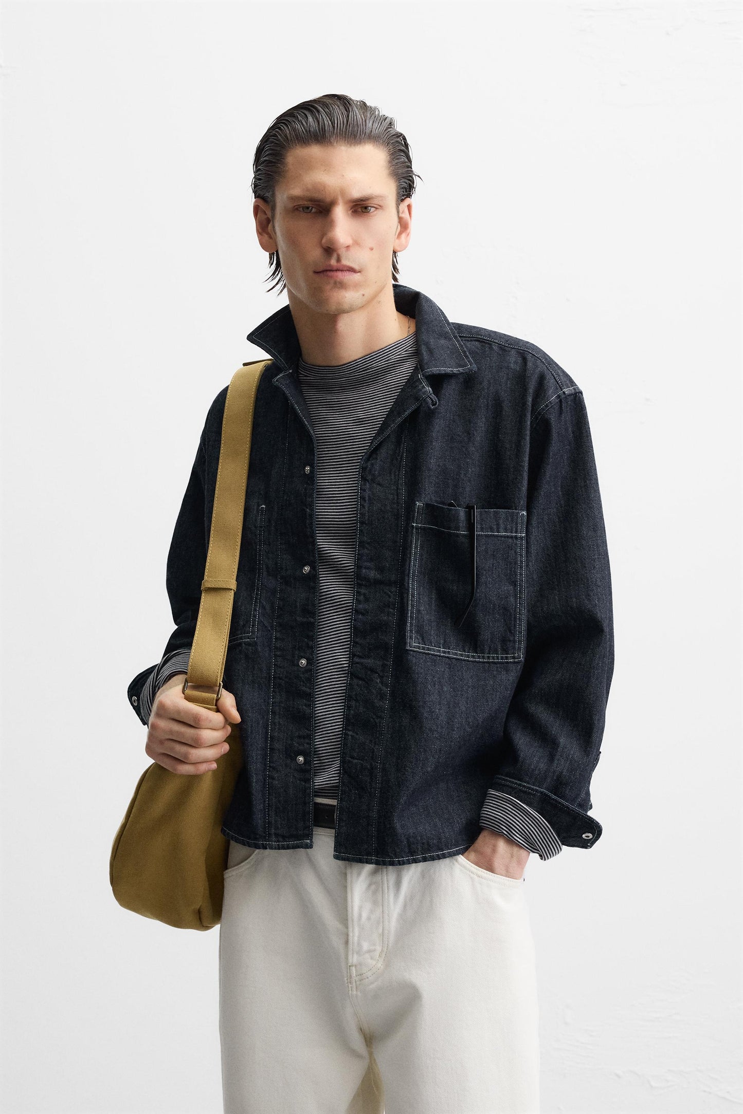 Stitched denim shirt