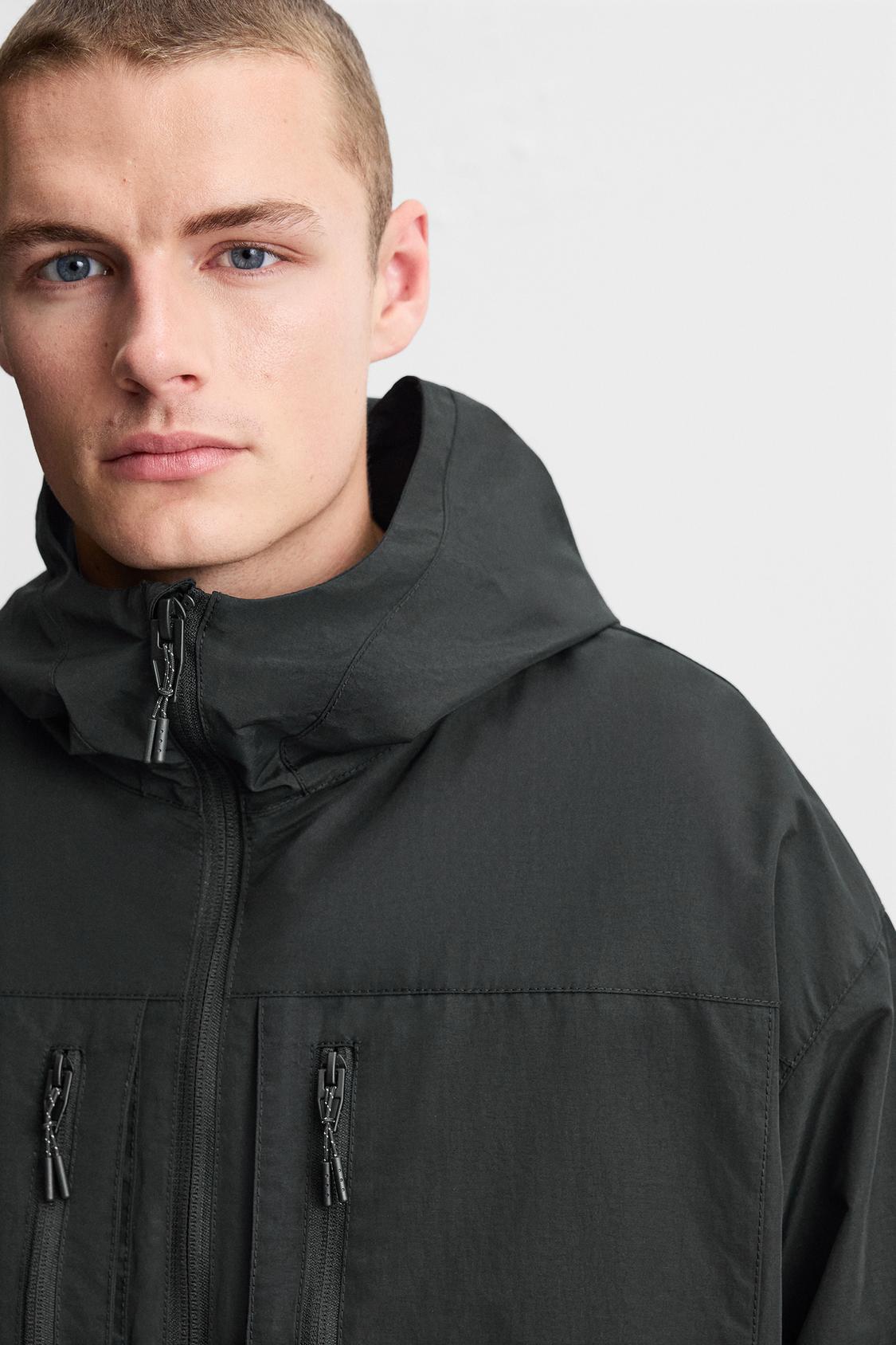 ZARA WATER-REPELLENT HOODED JACKET
