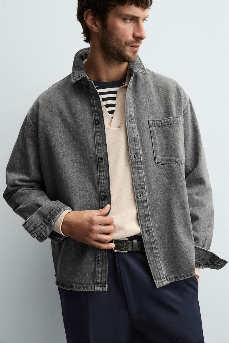 DENIM SHIRT WASHED ZARA