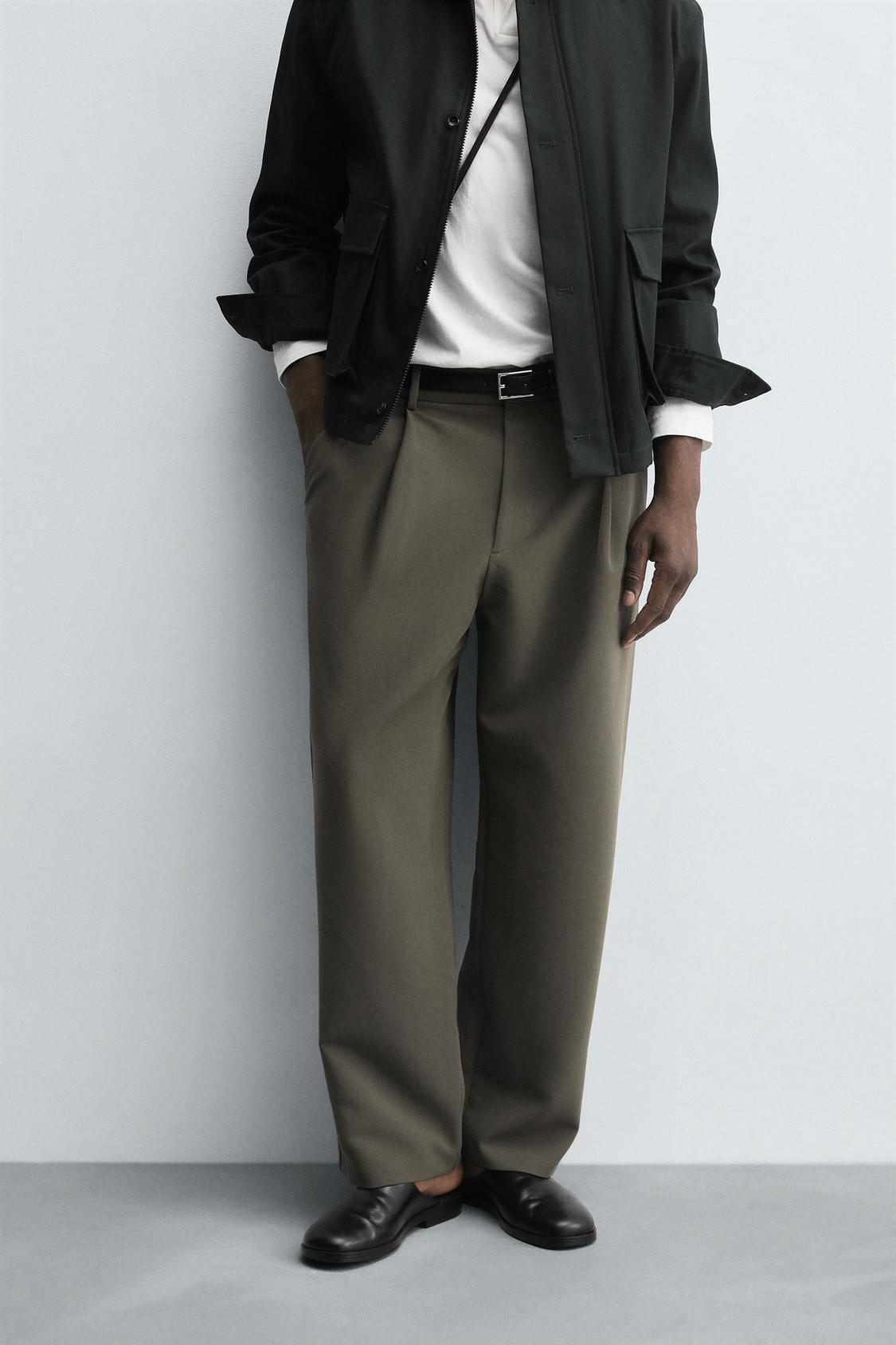 ZARA ZARA RELAXED FIT PLEATED TROUSER