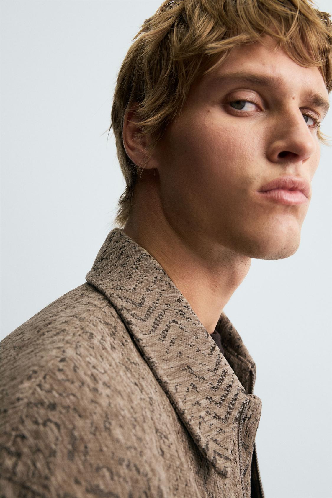 ZARA TEXTURED JACQUARD JACKET
