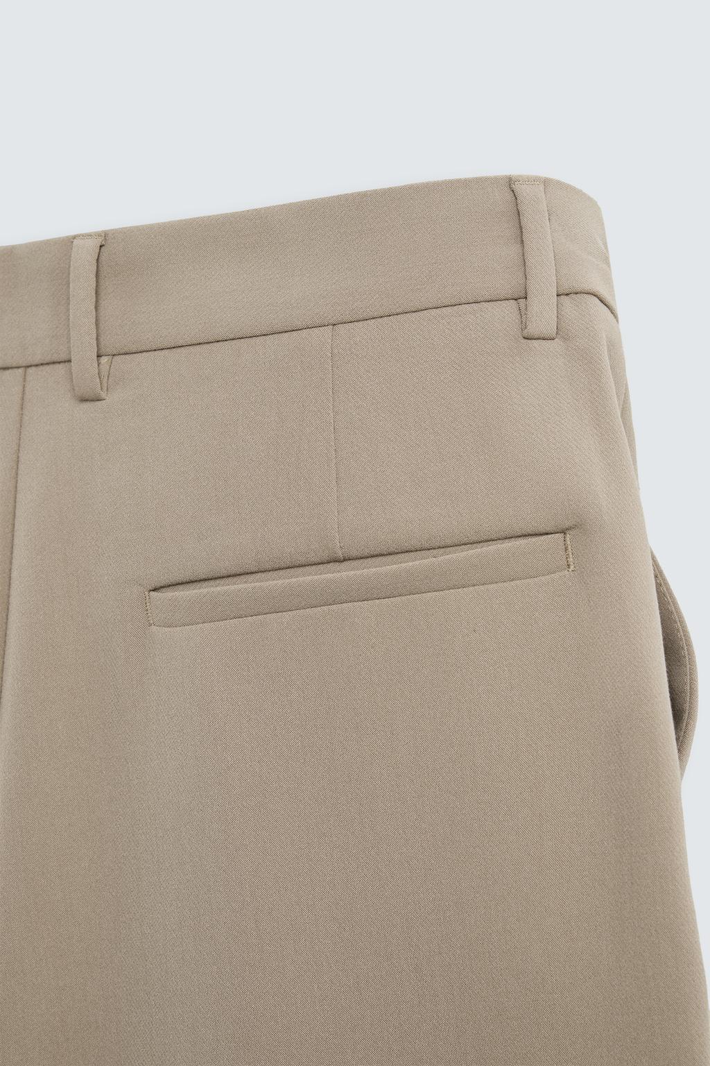 ZARA RELAXED FIT PLEATED TROUSER _beige