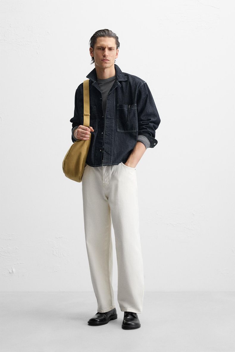 Stitched denim shirt