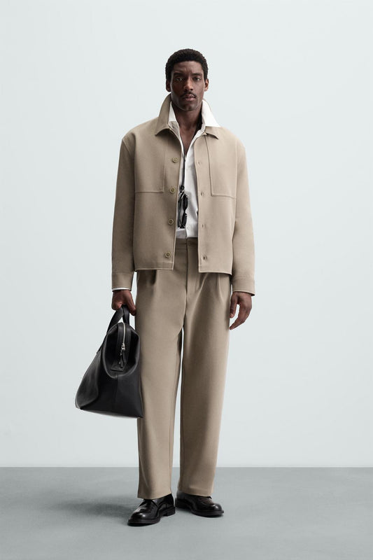 ZARA RELAXED FIT SUIT _ BIEGE