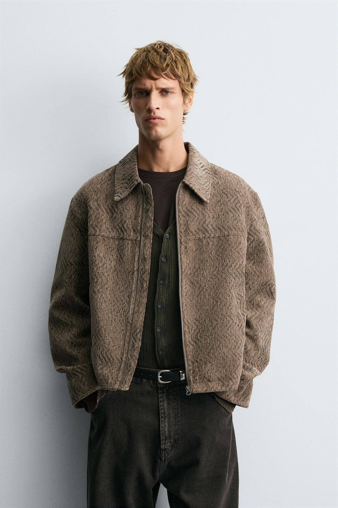 ZARA TEXTURED JACQUARD JACKET