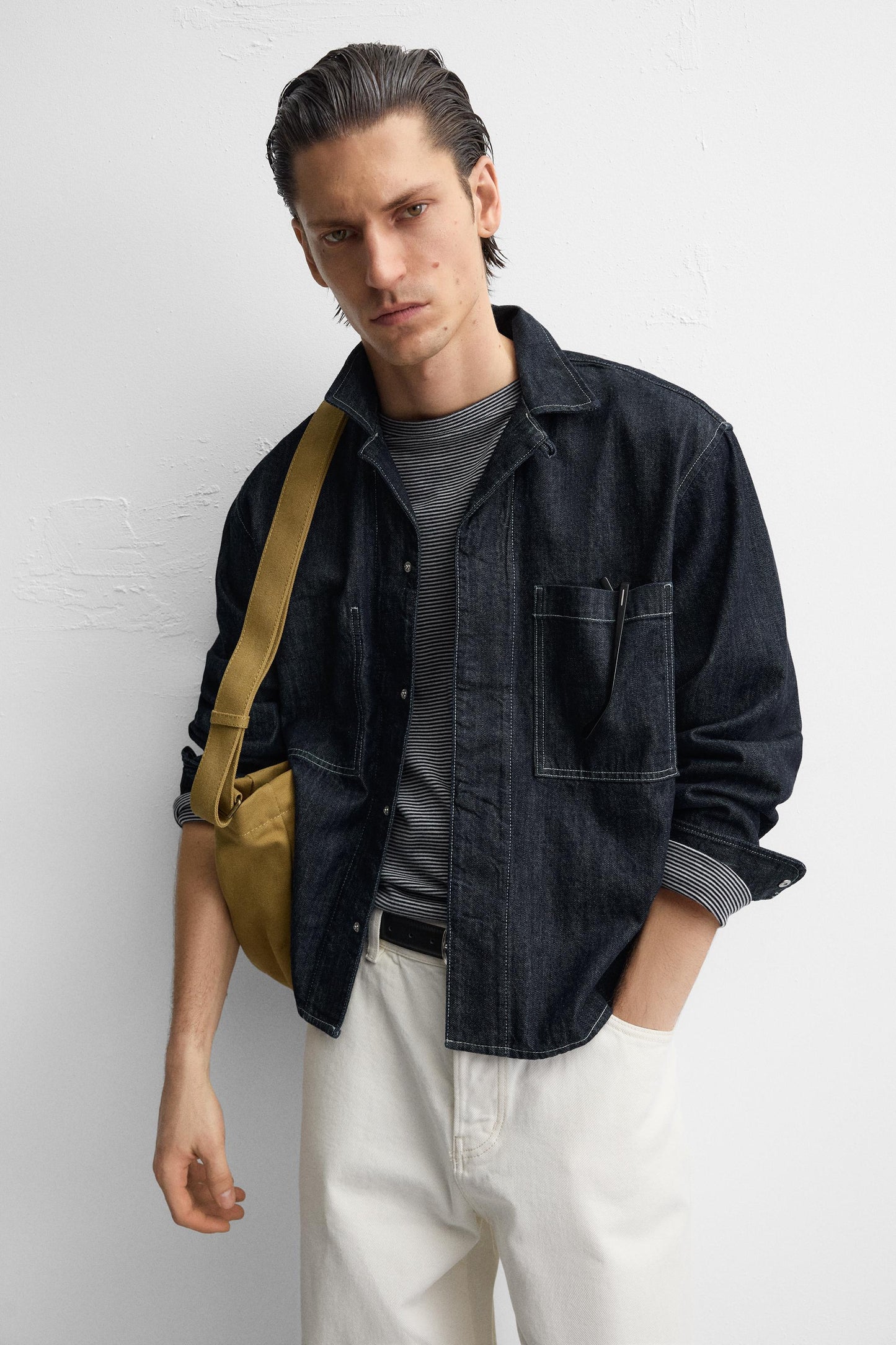 Stitched denim shirt