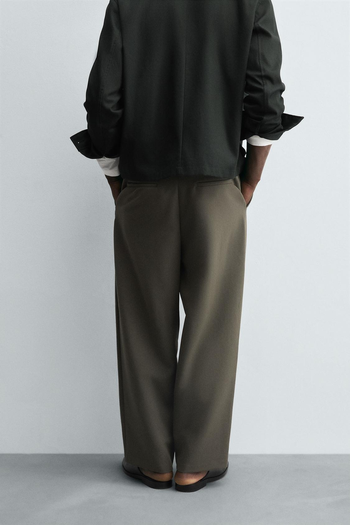 ZARA ZARA RELAXED FIT PLEATED TROUSER