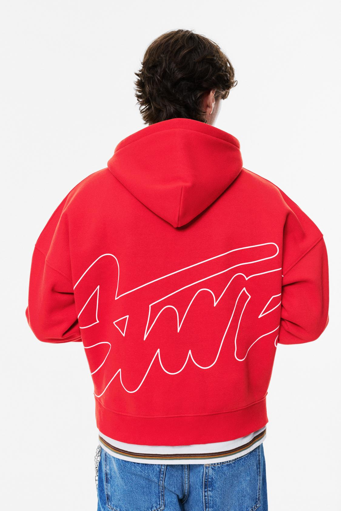 Pull&Bear Stwd hoodie in red