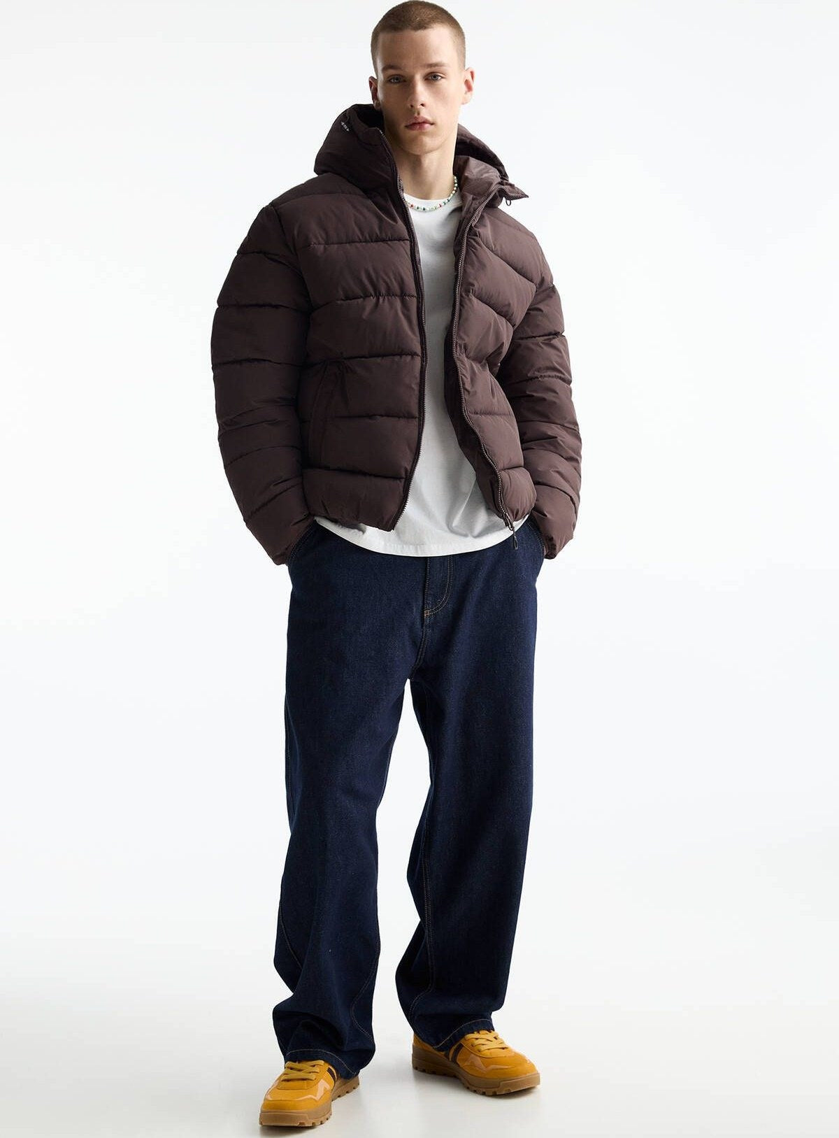 Pull&Bear puffer jacket with hood