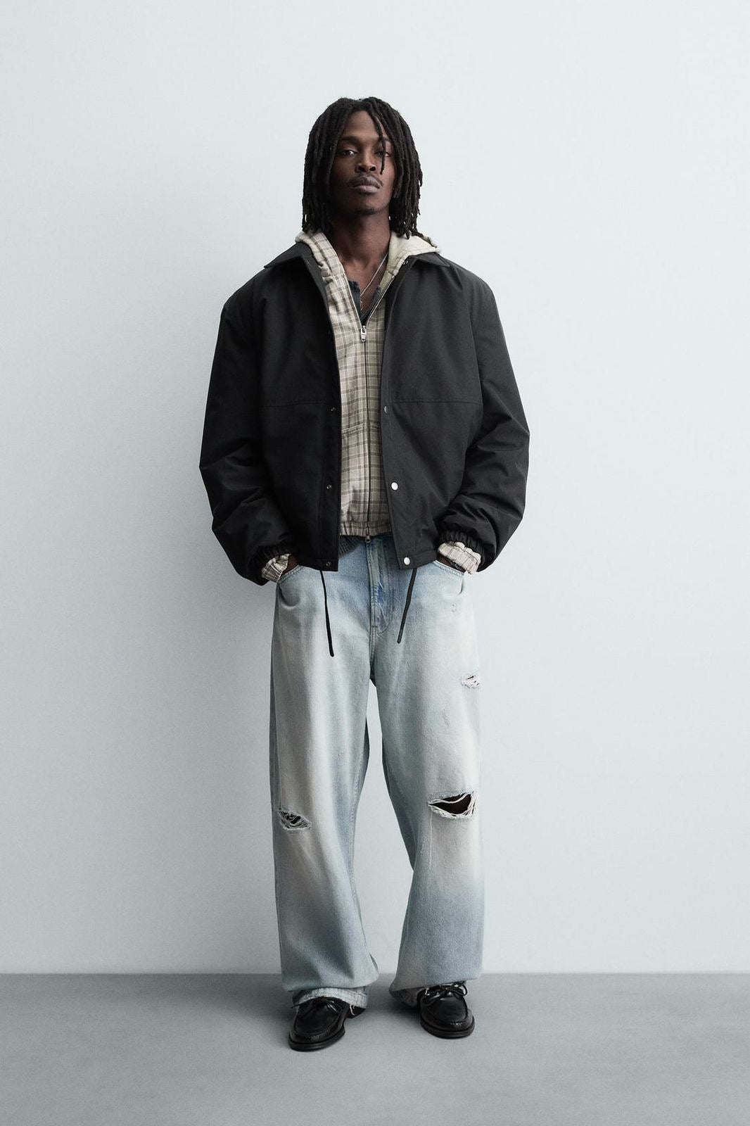 ZARA TECHNICAL QUILTED JACKET- Black