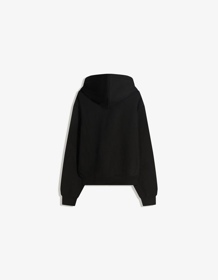 Bershka Zip-up print hoodie