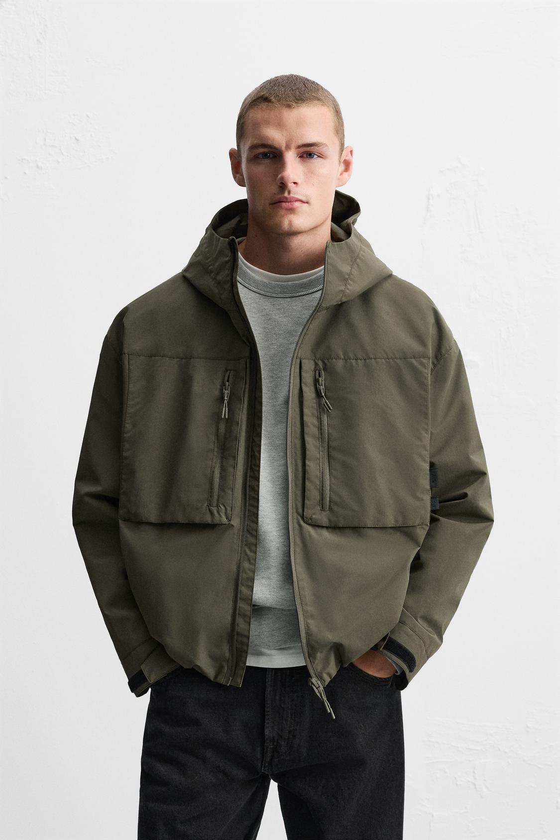 ZARA WATER-REPELLENT HOODED JACKET