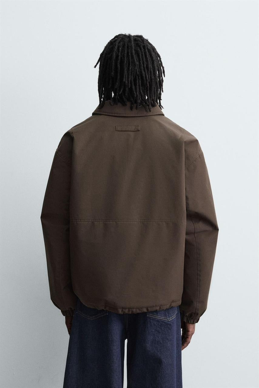 ZARA TECHNICAL QUILTED JACKET _ BROWN