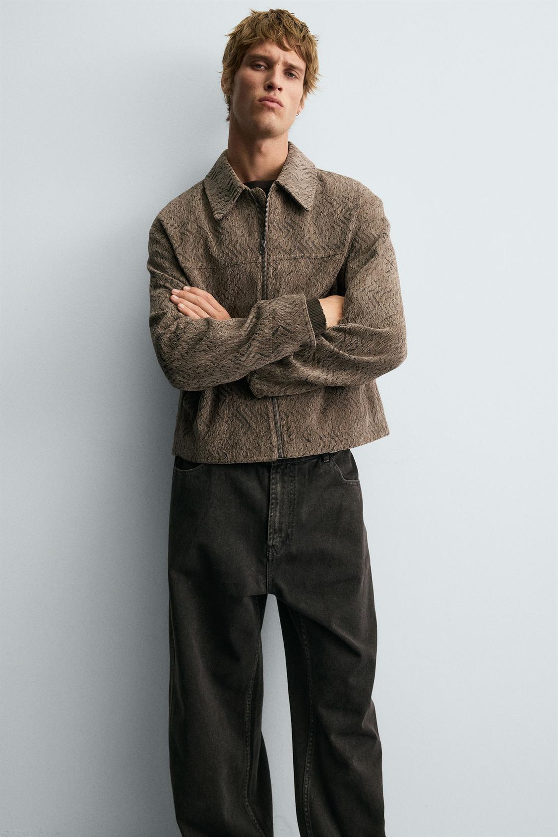 ZARA TEXTURED JACQUARD JACKET