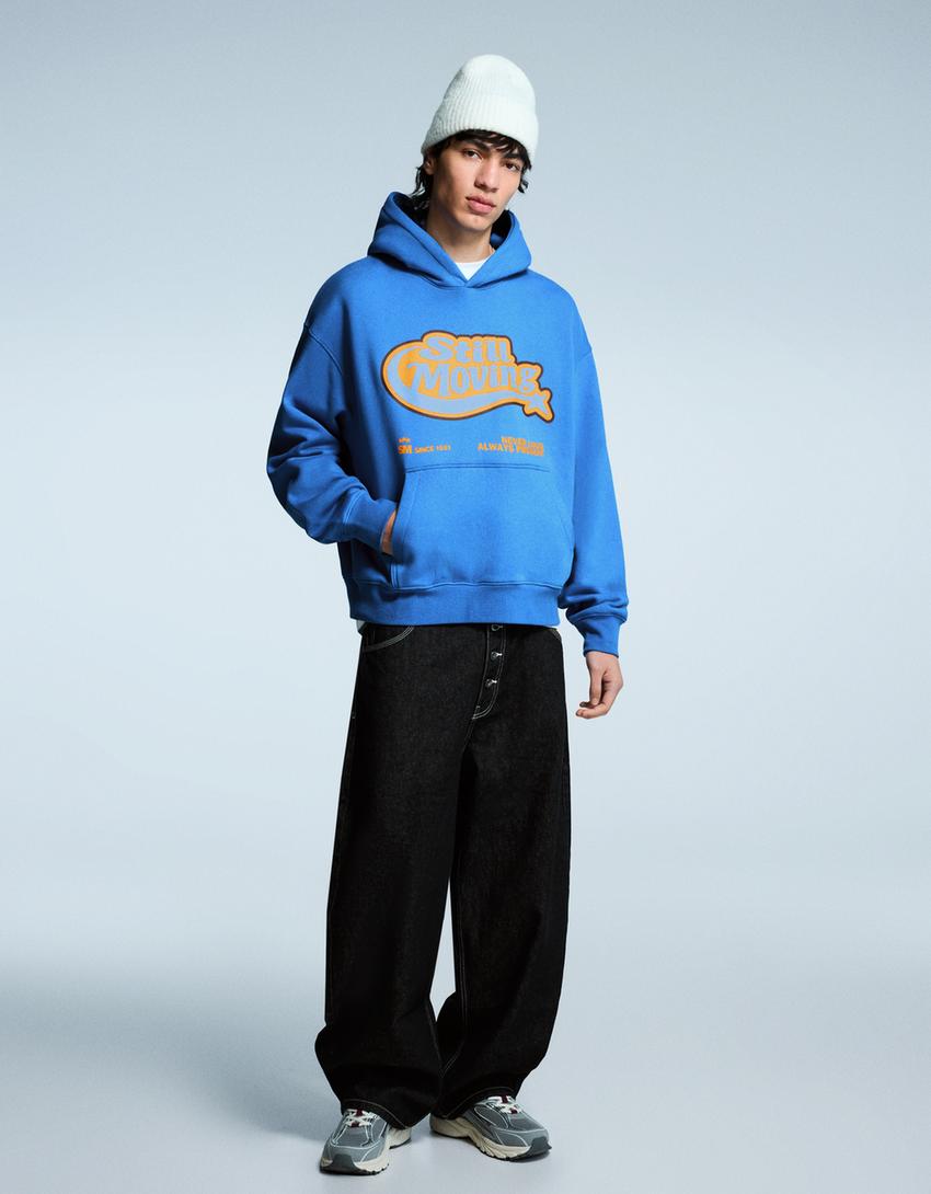 Bershka
PRINTED - Hoodie - blue