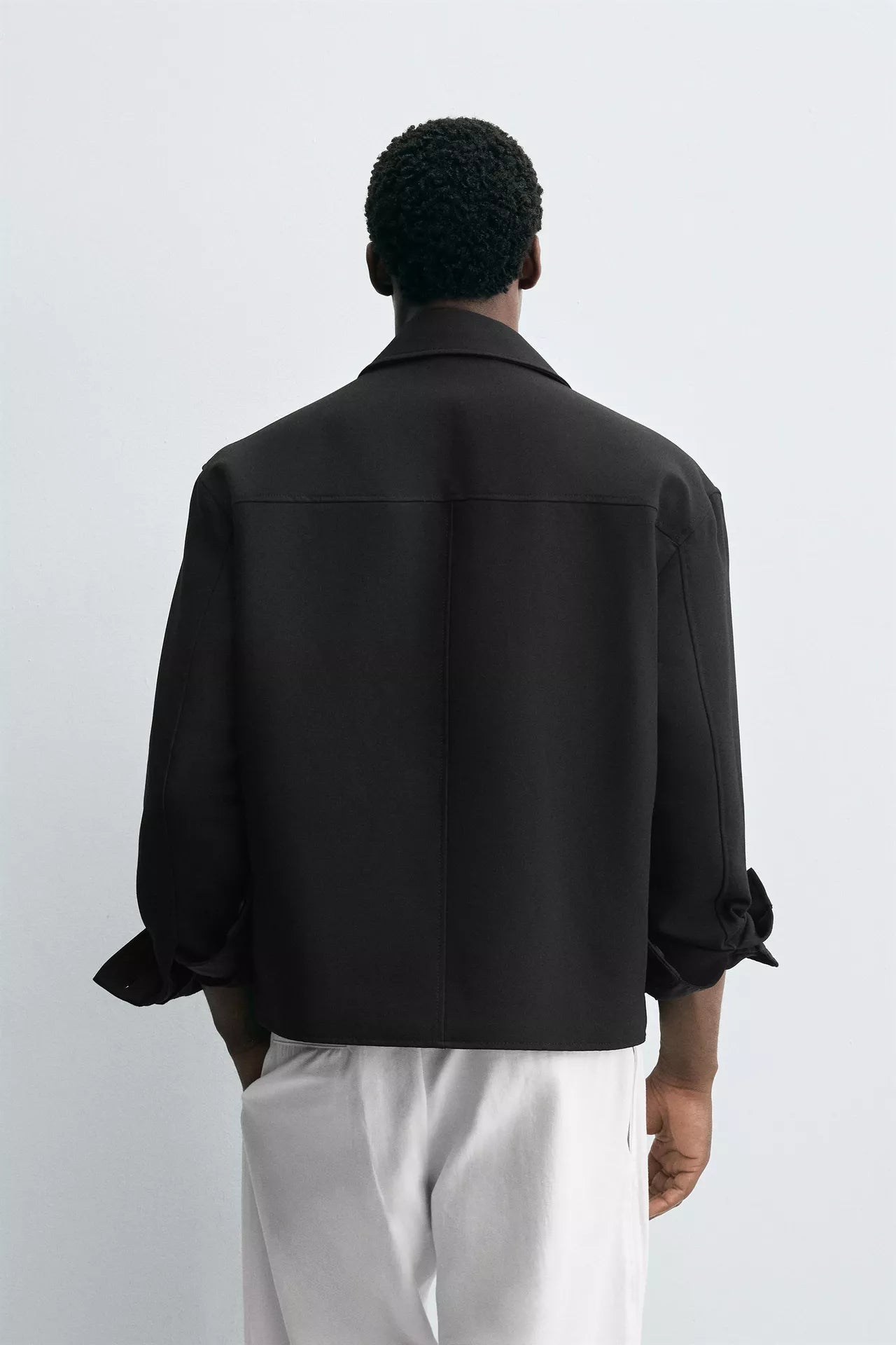 ZARA BOXY FIT OVERSHIRT_BLACK