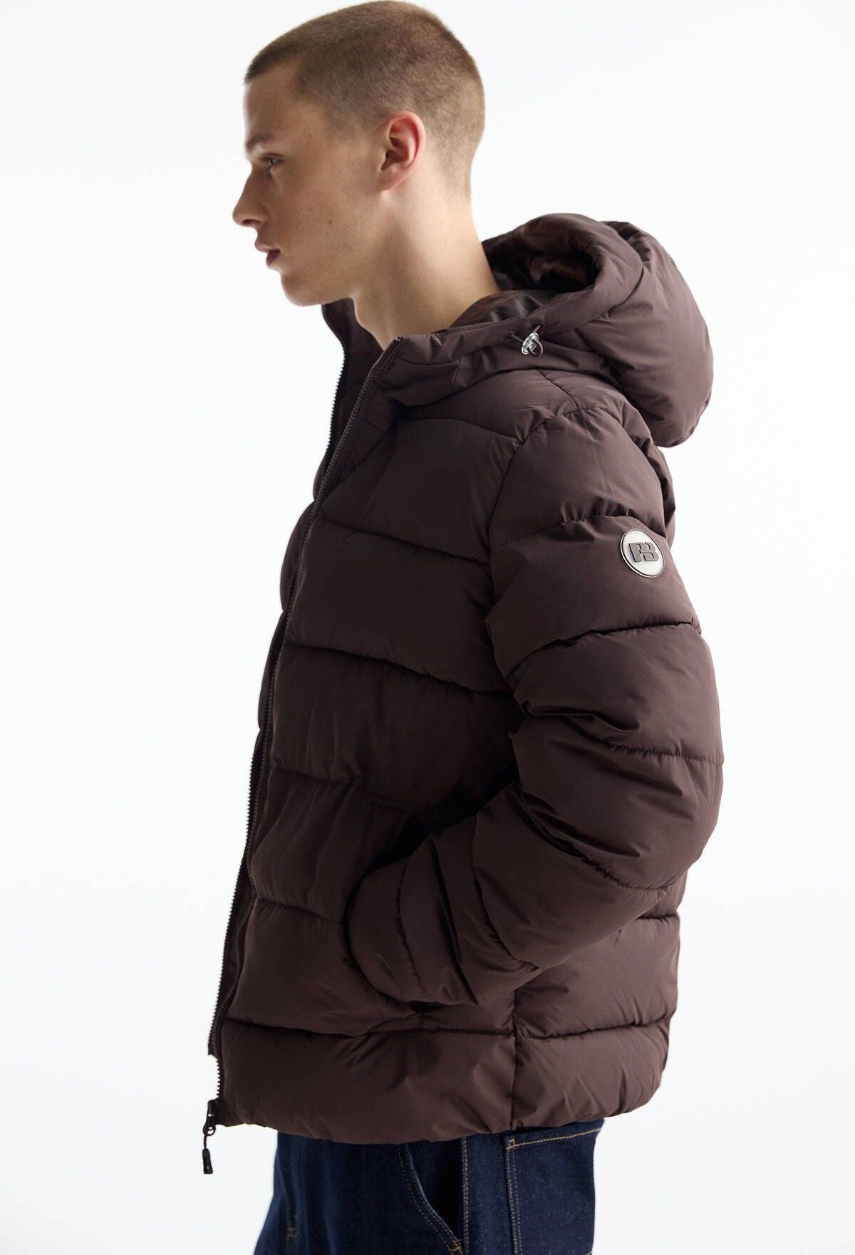 Pull&Bear puffer jacket with hood
