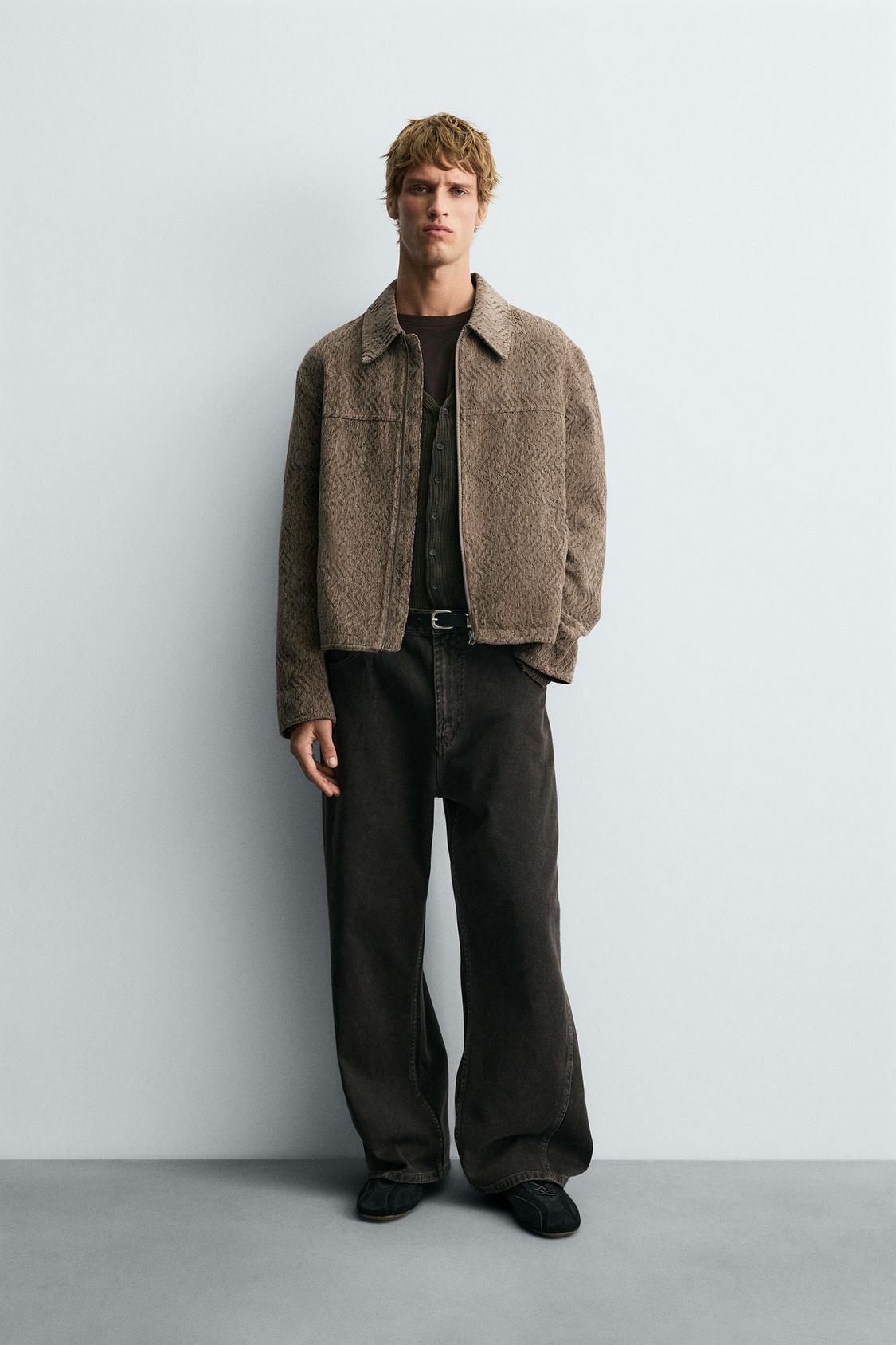 ZARA TEXTURED JACQUARD JACKET