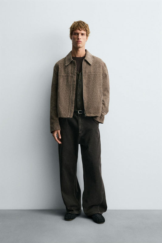 ZARA TEXTURED JACQUARD JACKET
