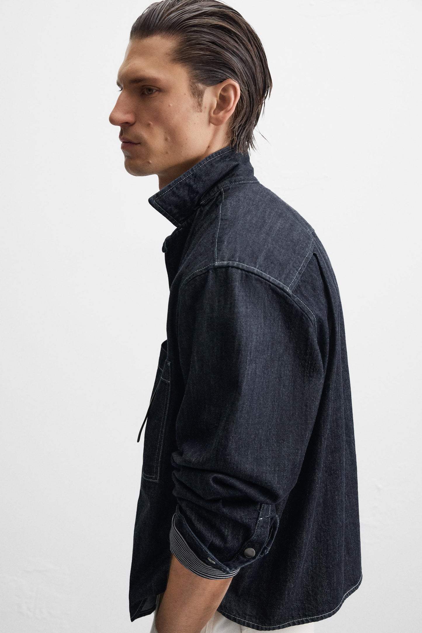 Stitched denim shirt