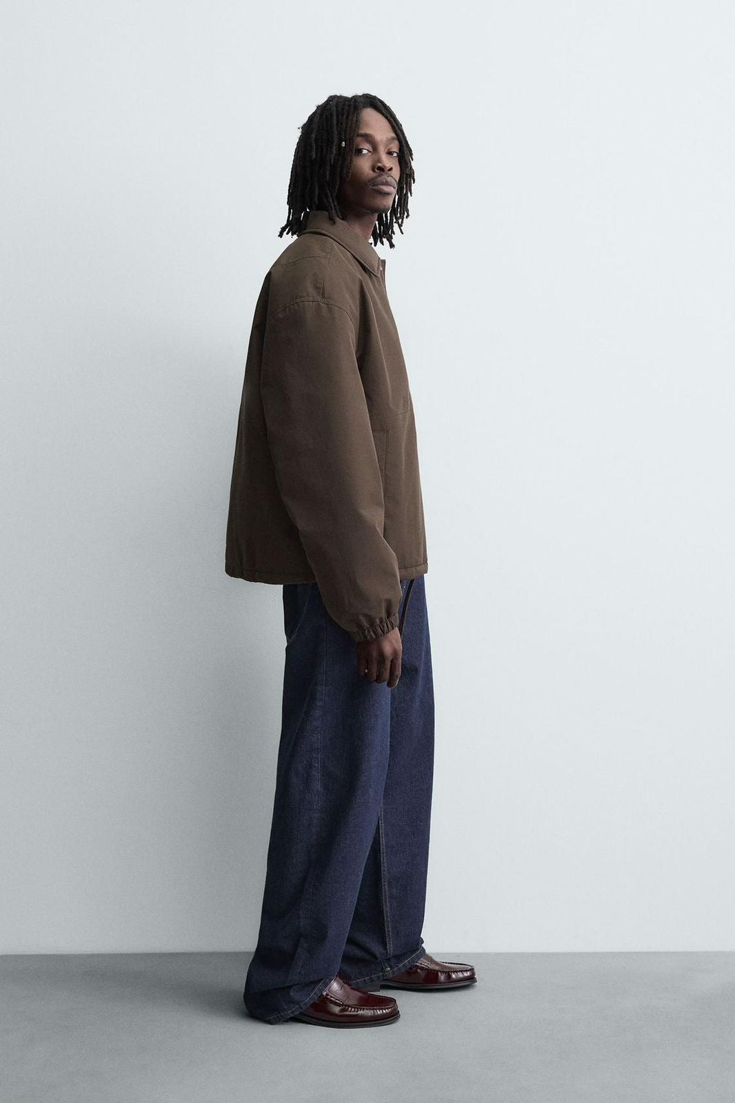 ZARA TECHNICAL QUILTED JACKET _ BROWN