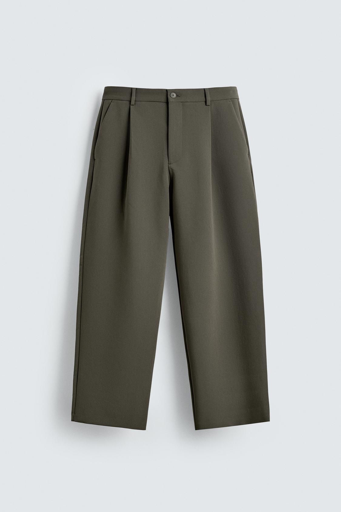 ZARA ZARA RELAXED FIT PLEATED TROUSER