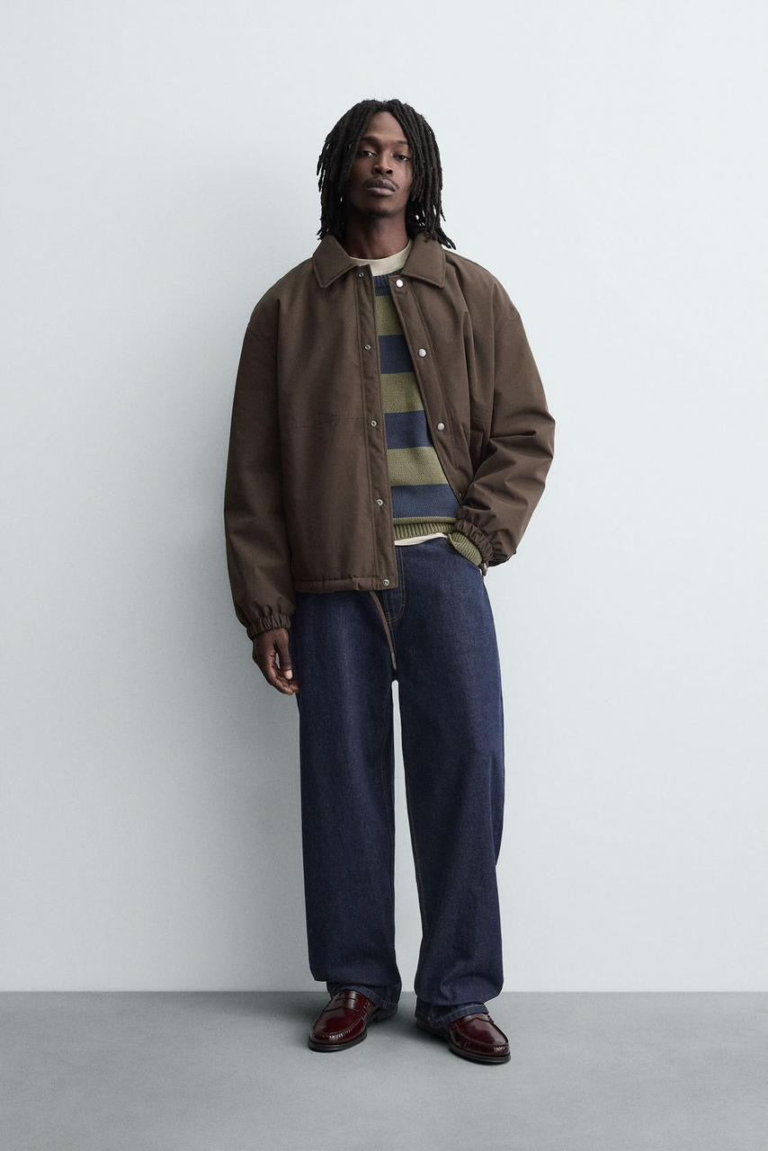 ZARA TECHNICAL QUILTED JACKET _ BROWN