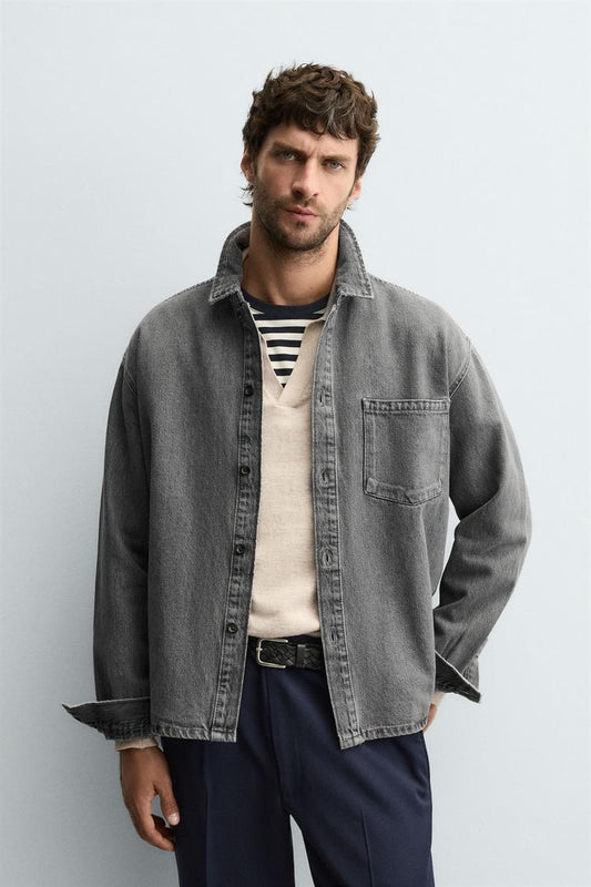 DENIM SHIRT WASHED ZARA
