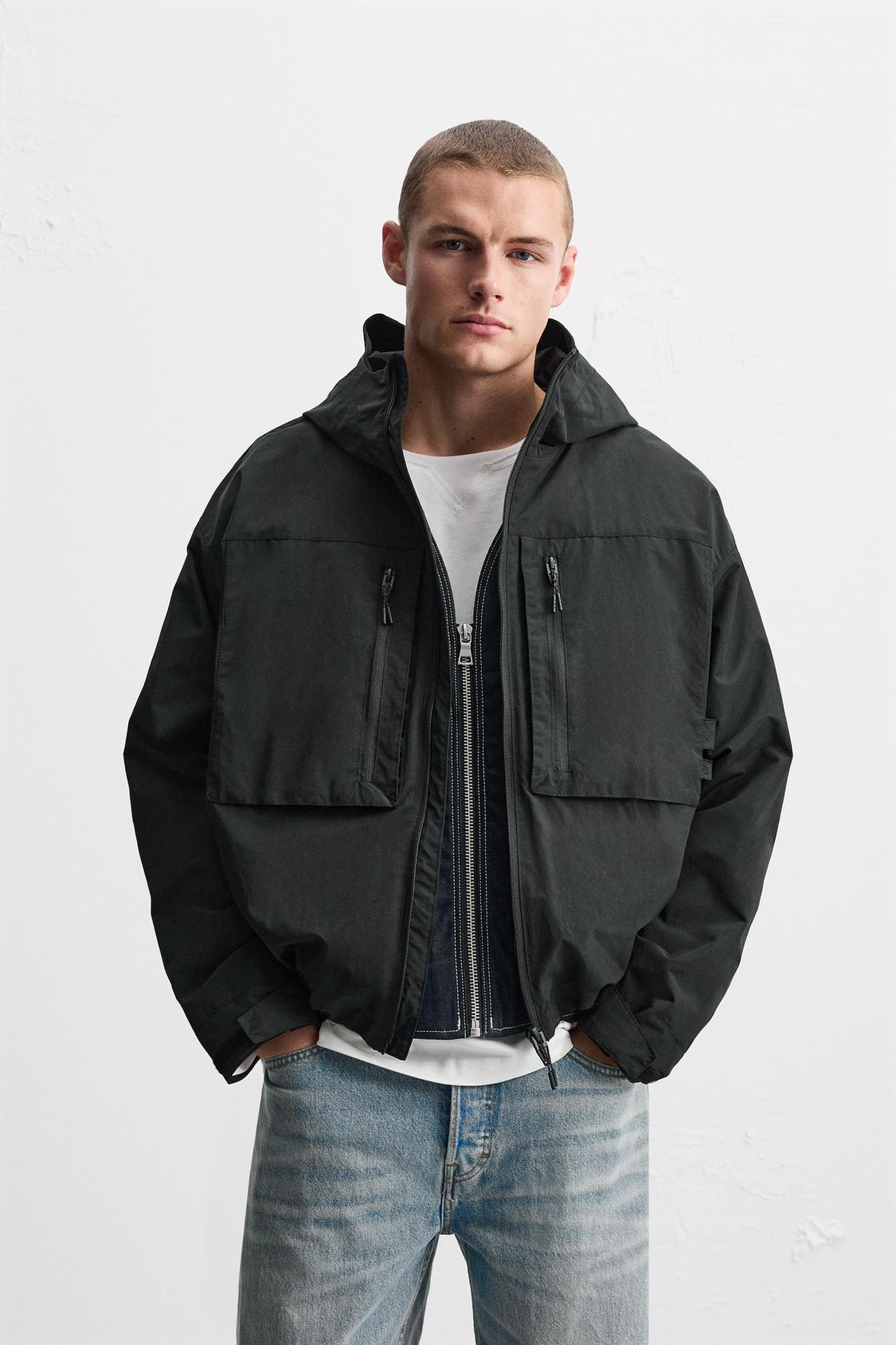 ZARA WATER-REPELLENT HOODED JACKET