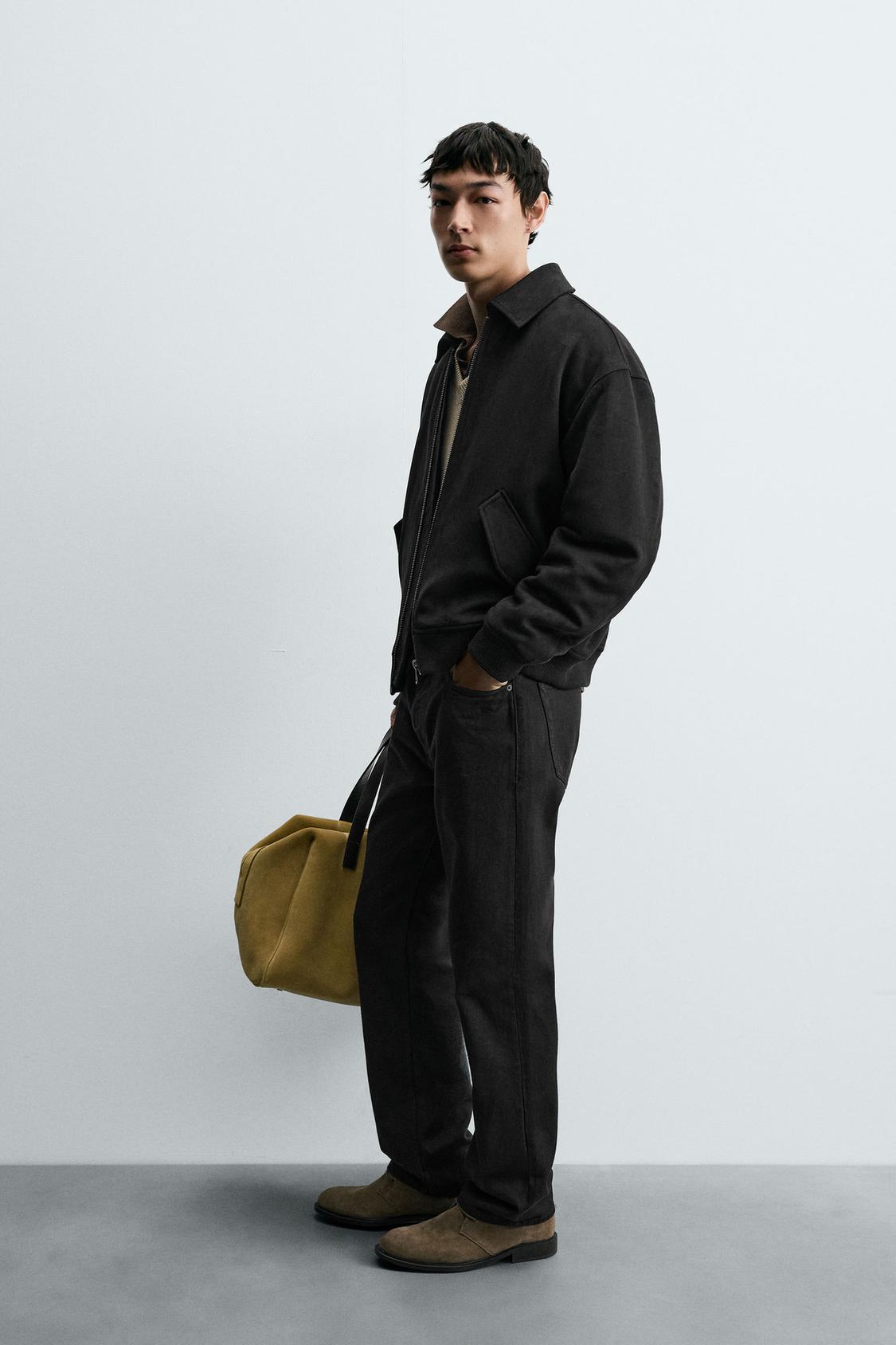 FAUX SUEDE QUILTED JACKET