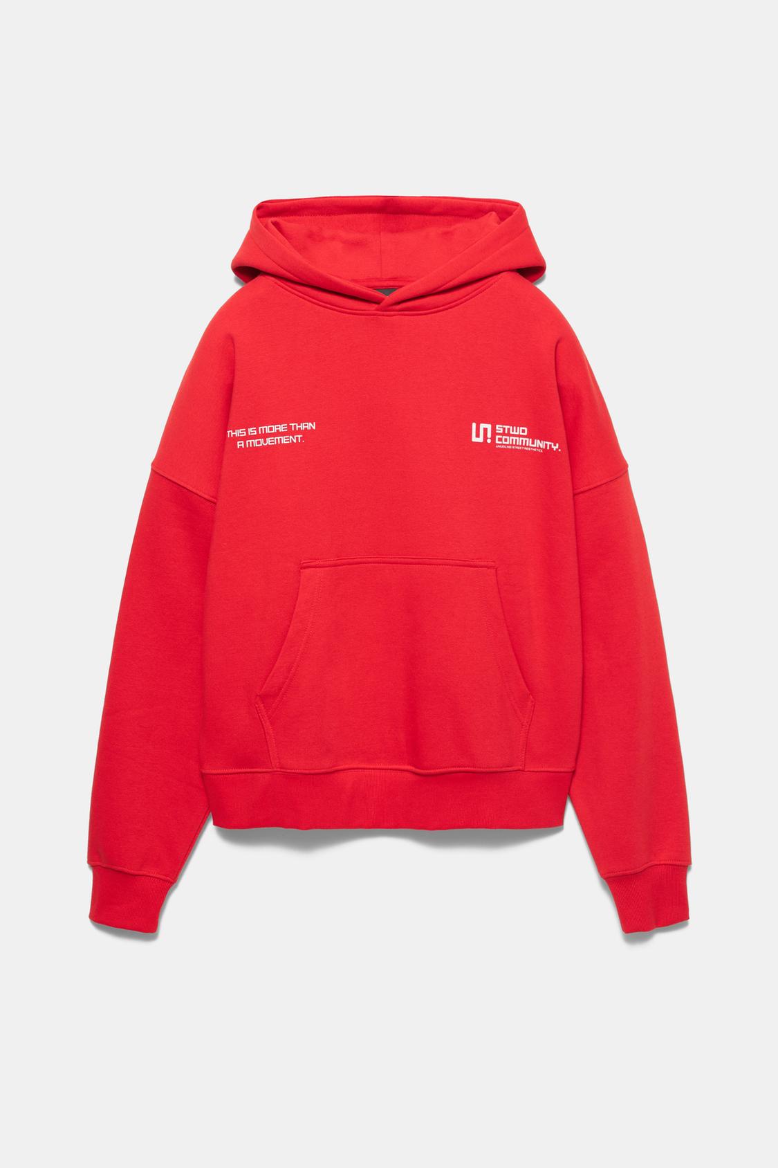 Pull&Bear Stwd hoodie in red