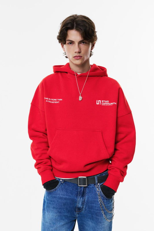Pull&Bear Stwd hoodie in red