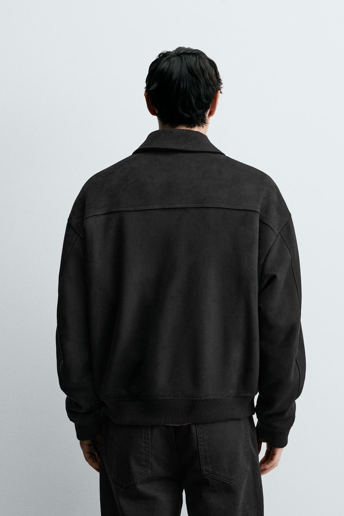 FAUX SUEDE QUILTED JACKET