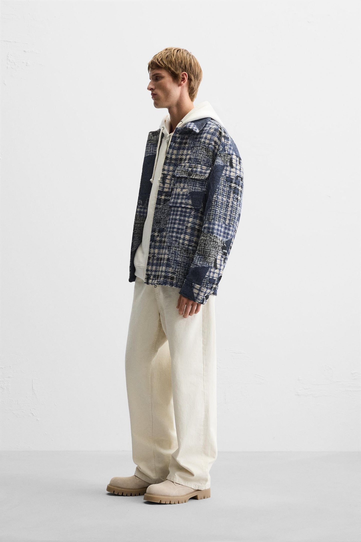 Zara patchwork shirt jacket