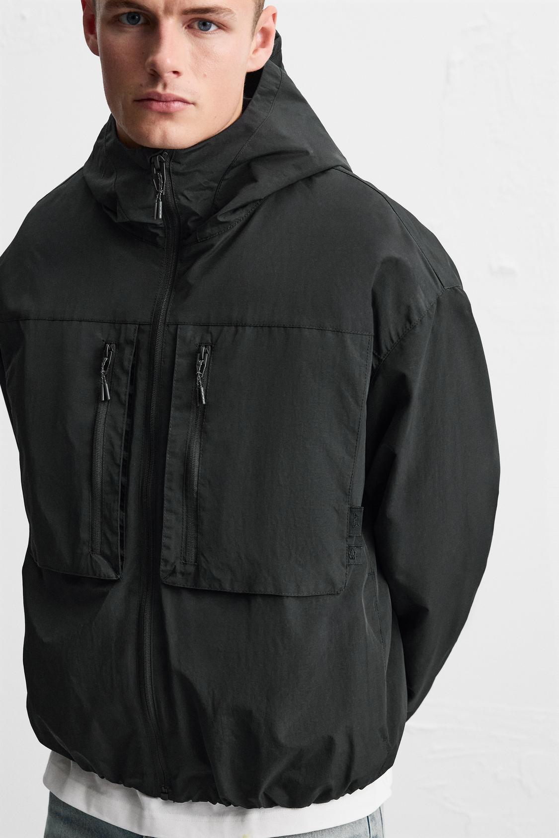 ZARA WATER-REPELLENT HOODED JACKET