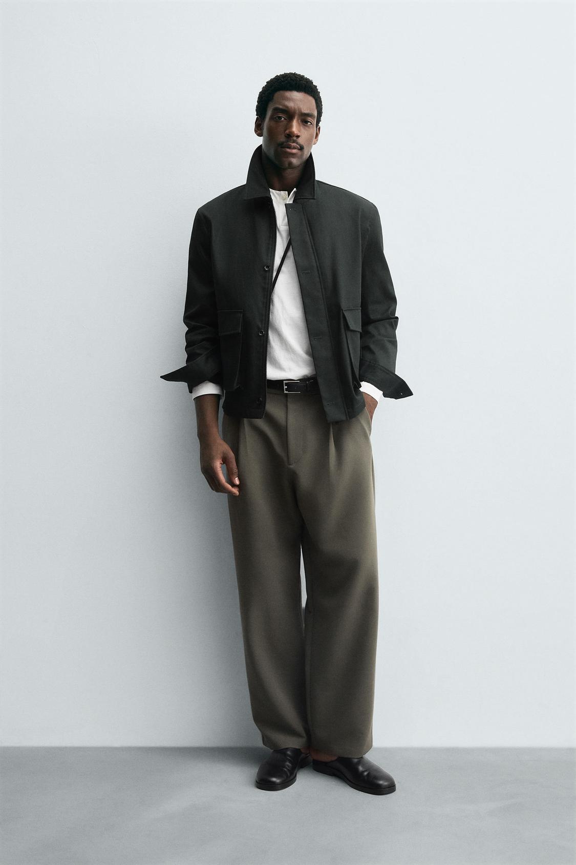 ZARA ZARA RELAXED FIT PLEATED TROUSER