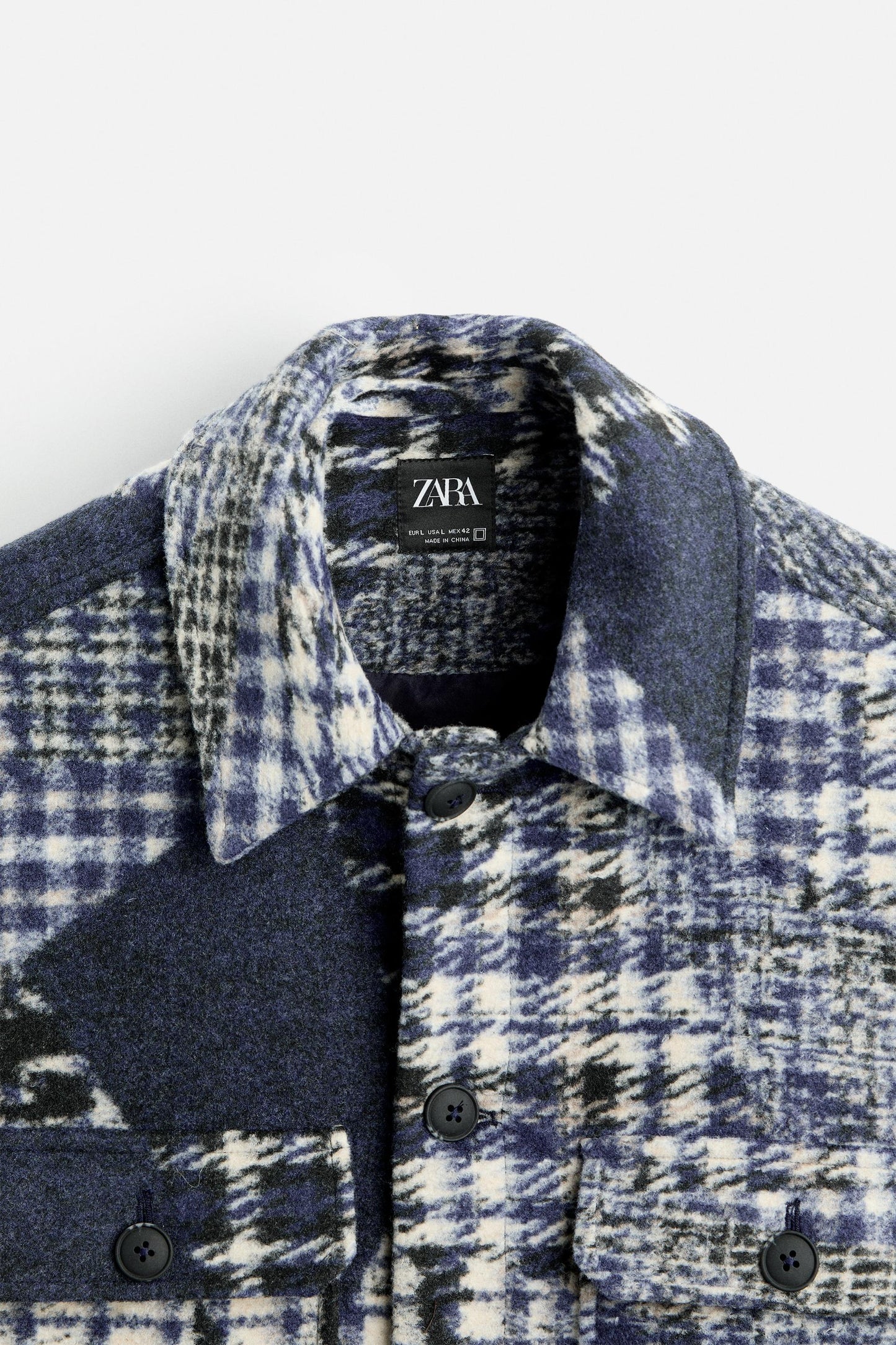 Zara patchwork shirt jacket