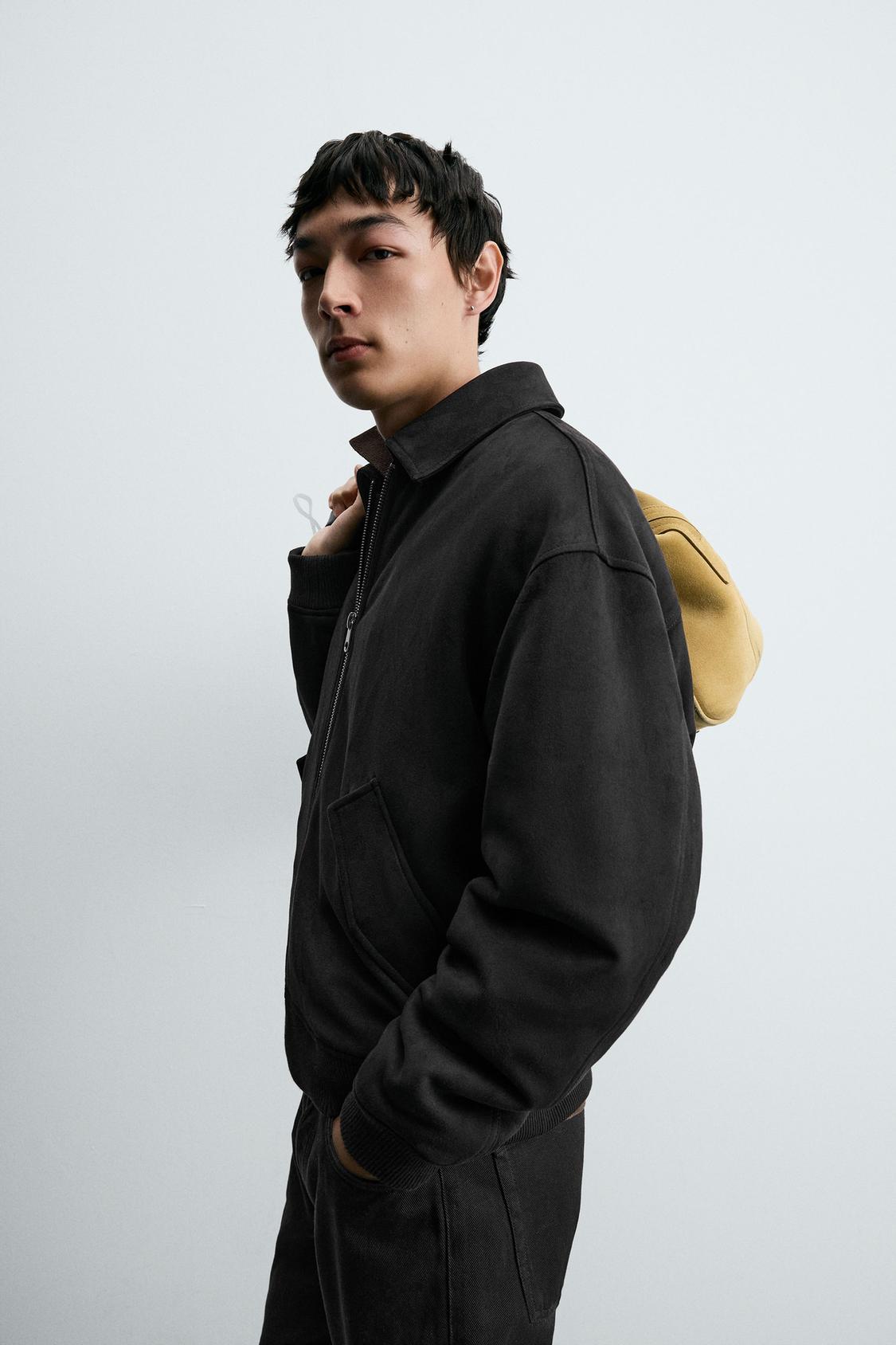 FAUX SUEDE QUILTED JACKET