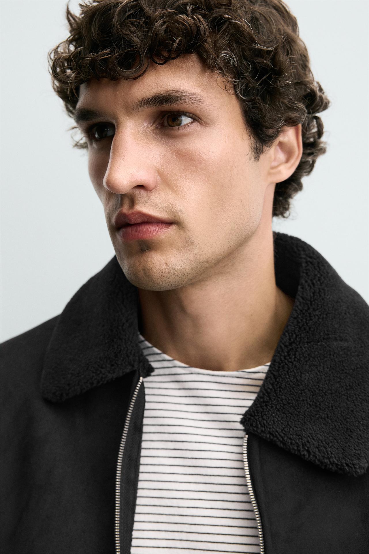 ZARA COMBINED FAUX SUEDE JACKET