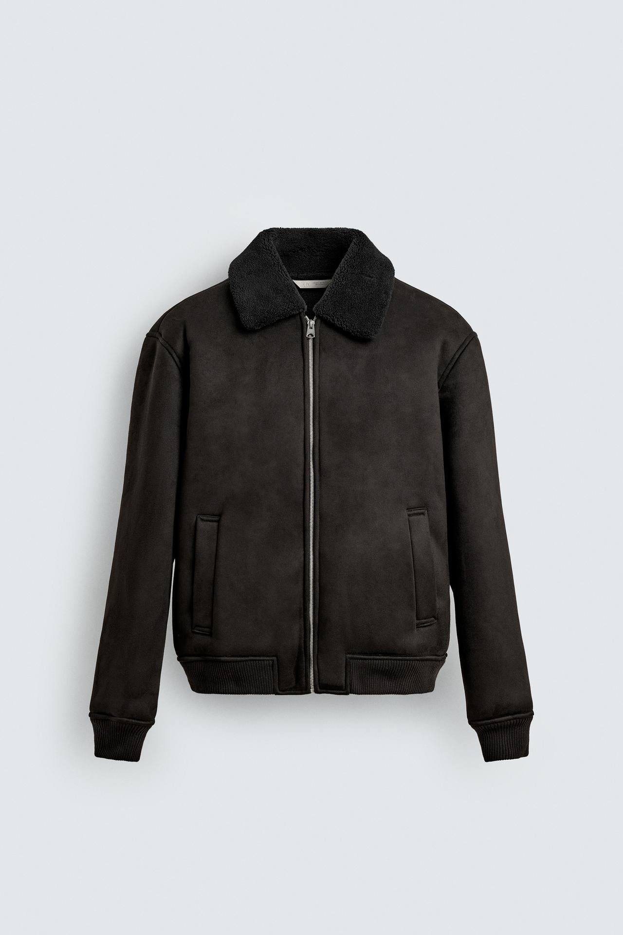 ZARA COMBINED FAUX SUEDE JACKET