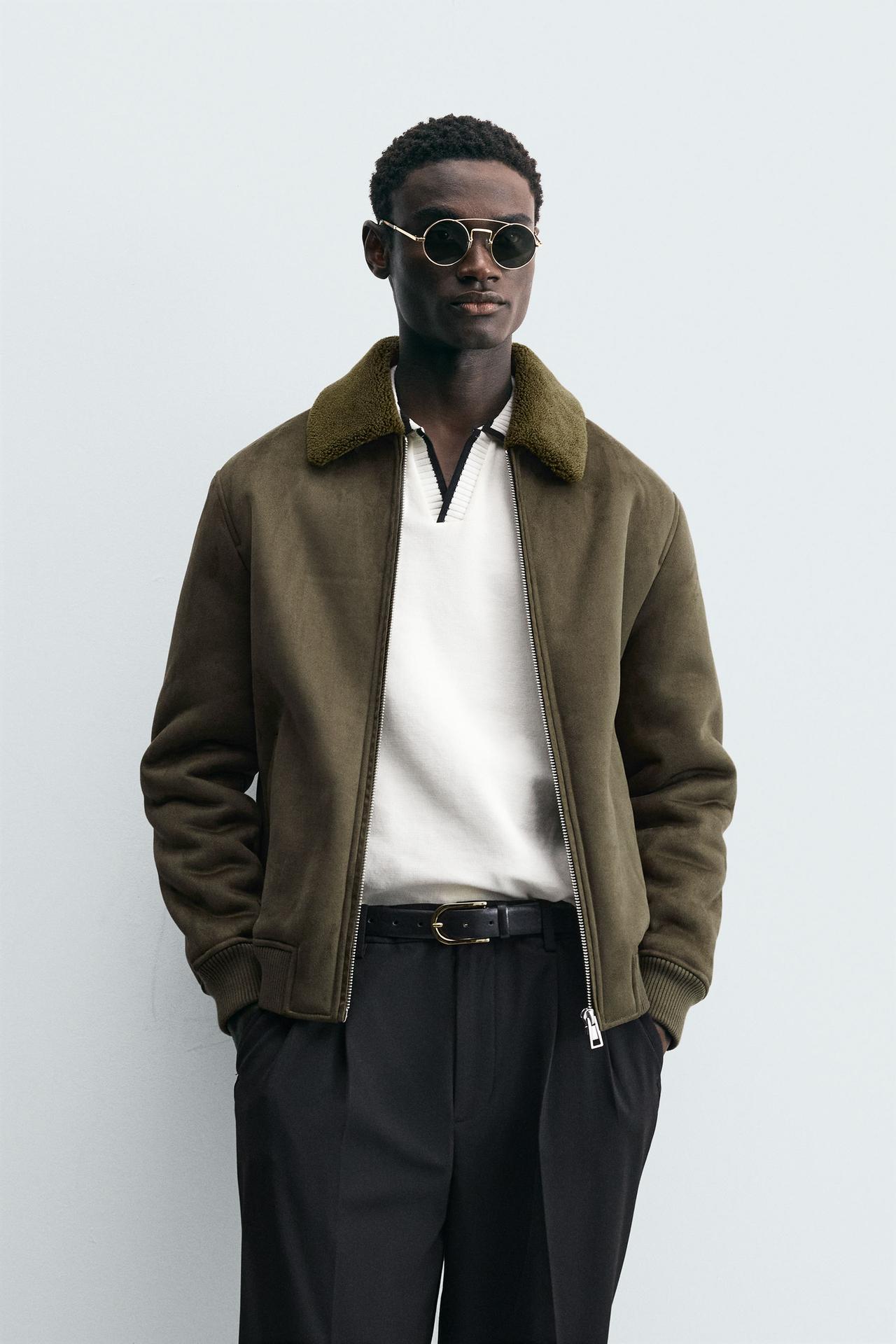 ZARA DOUBLE-FACED FAUX SUEDE JACKET